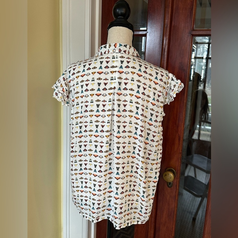 Grand & Greene | Butterfly/Moth Novelty Print Button Down Shirt, XL - Picture 2 of 9